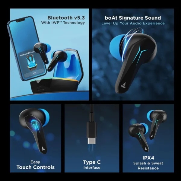 Boat Earbuds : Immersive Gaming Earbuds with RGB Lighting - Image 3